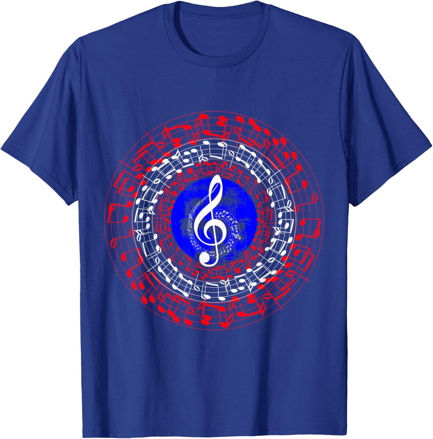 Superhero Captain Music Notes T-Shirt - T-Shirt | Royal