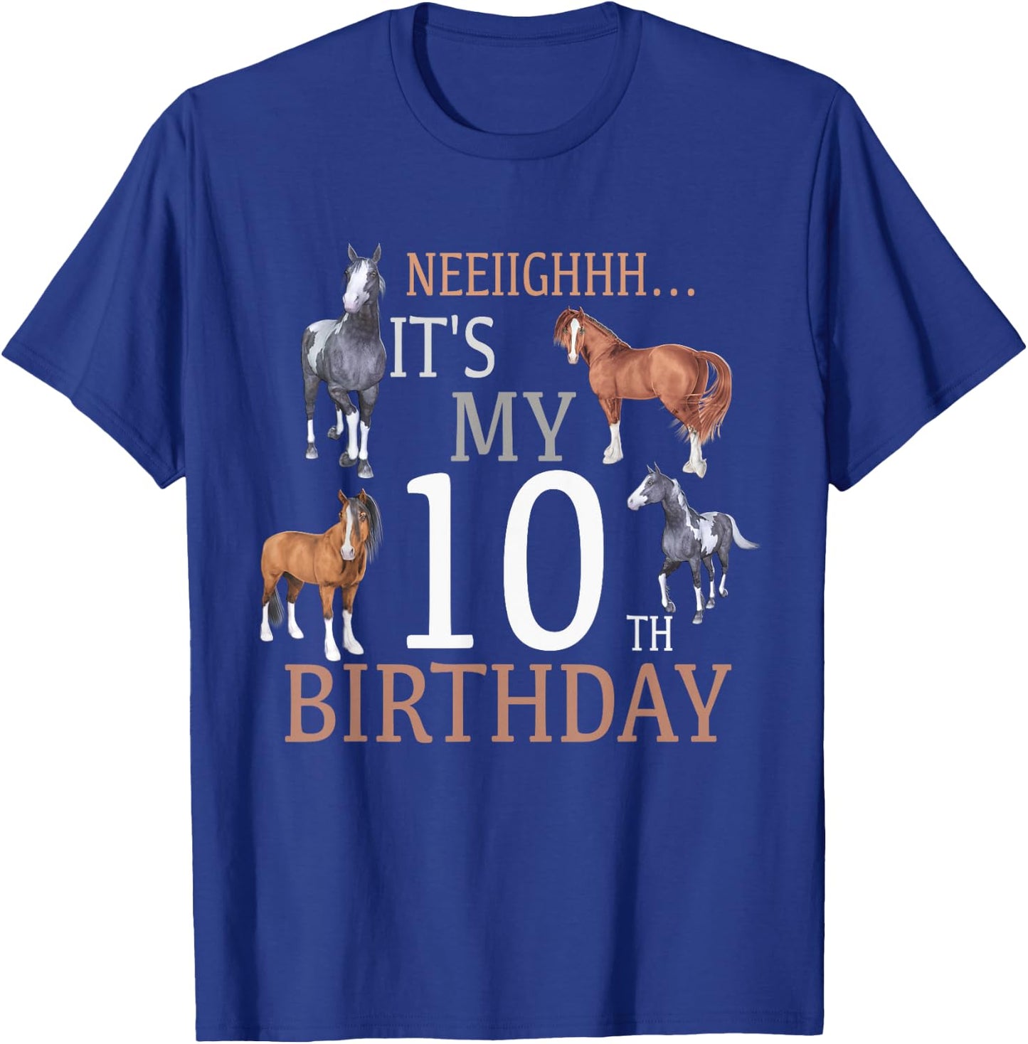 Its My 10th Birthday Shirt Horse Lover 10 Year Old Birthday T-Shirt - T-Shirt | Royal