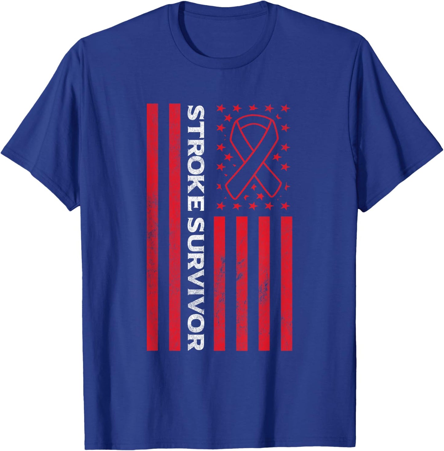 Flag Stroke Awareness Stroke Survivor T-Shirt - T-Shirt | Royal