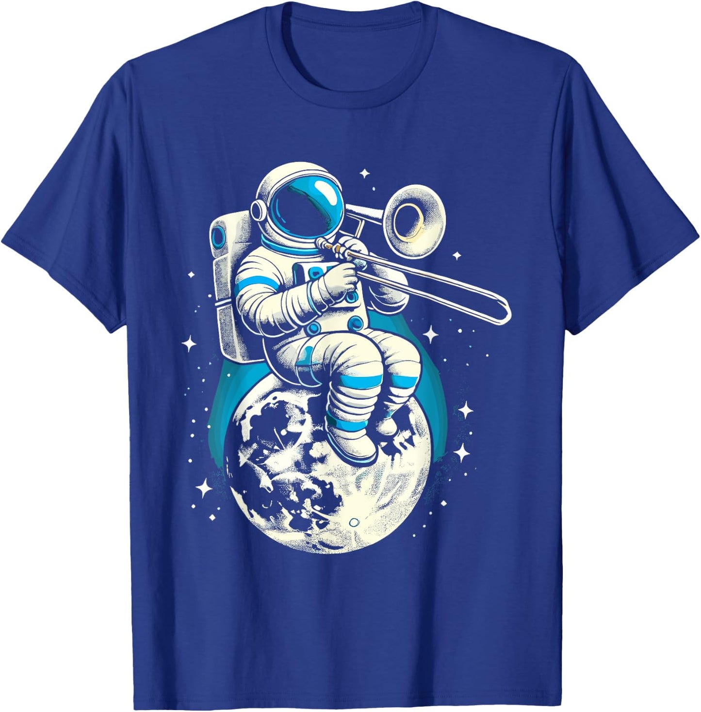 Astronaut Playing Trombone T-Shirt - T-Shirt | Royal