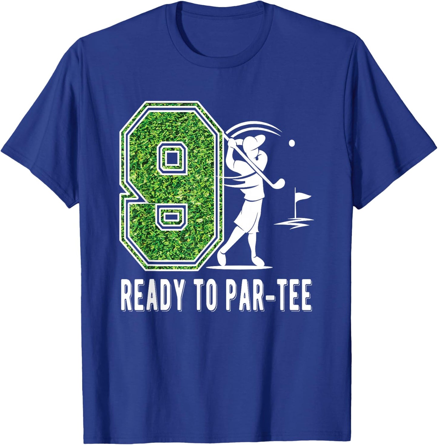 9th Birthday Golfer Boy Nine Year Old Golf Player T-Shirt - T-Shirt | Royal