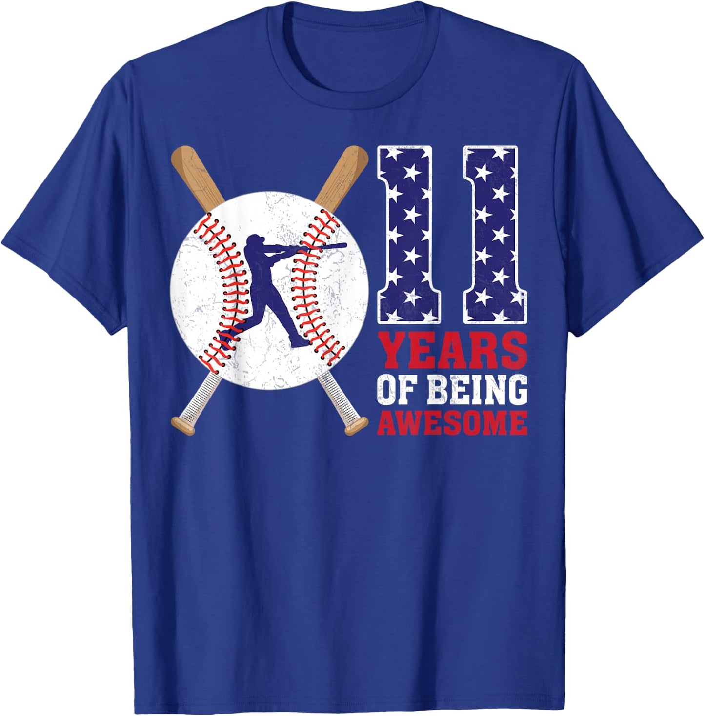 11 Years Old Baseball Player 11th Birthday Party Girls Boys T-Shirt - T-Shirt | Royal