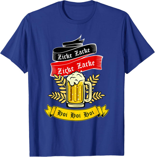 Zicke Zacke Hoi - Funny Germany Flag Oktoberfest German T-Shirt - T-Shirt | Royal