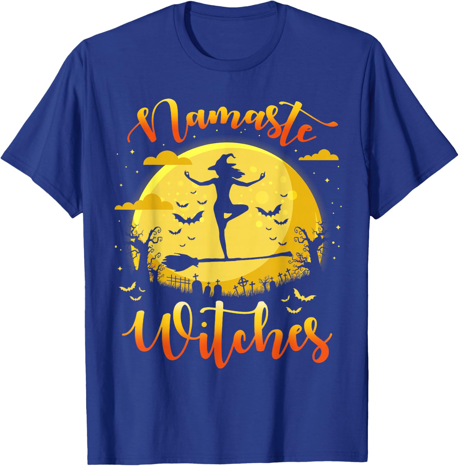 Namaste Witches Funny Halloween Her Yoga Costume T-Shirt - T-Shirt | Royal