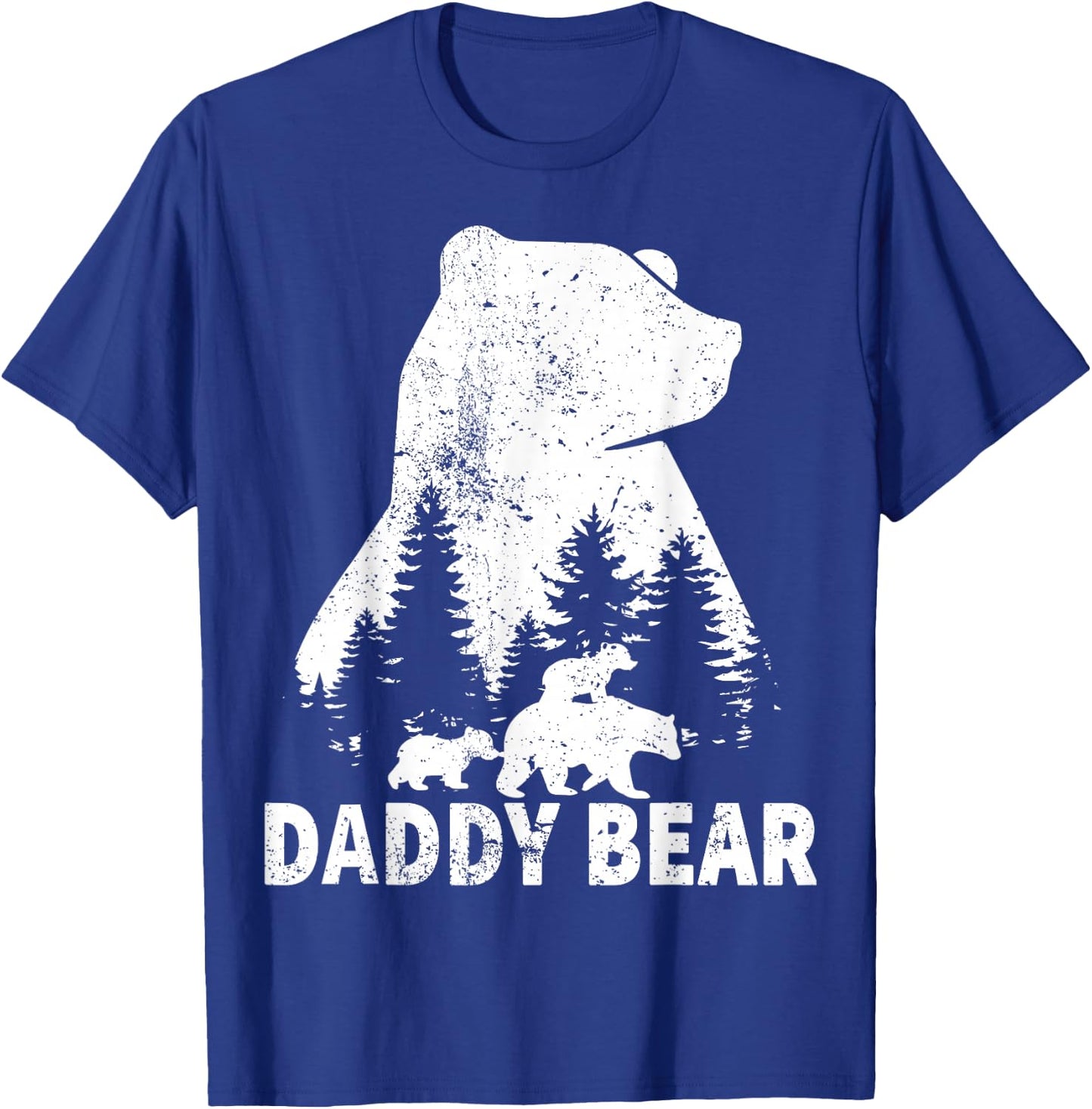 Daddy Bear 2 Cubs Father Day Funny Daddy Bear Twin Dad 2 Kid T-Shirt - T-Shirt | Royal