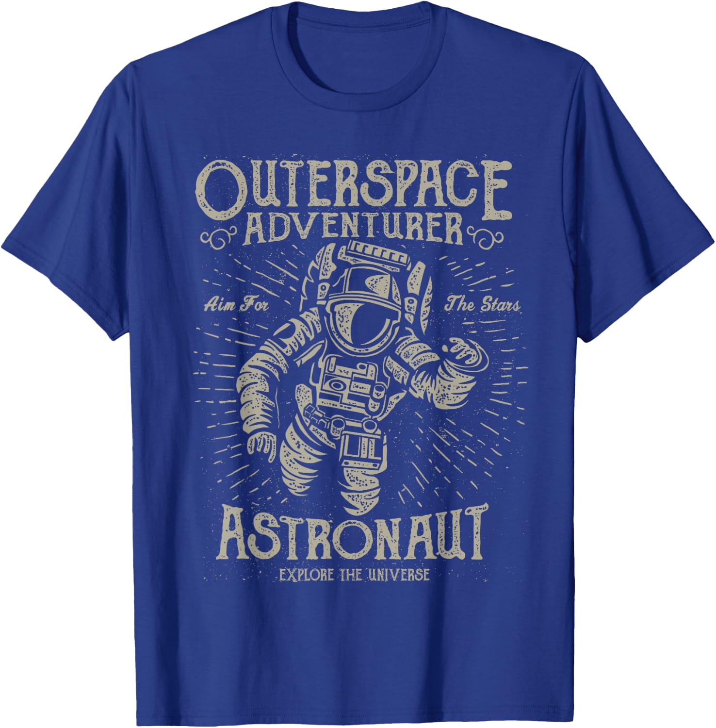 Vintage Astronaut Spaceman Universe Outer Space Astronaut T-Shirt - T-Shirt | Royal
