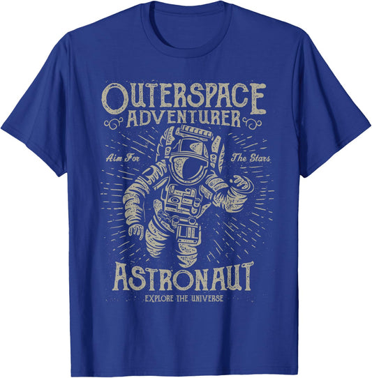 Vintage Astronaut Spaceman Universe Outer Space Astronaut T-Shirt - T-Shirt | Royal