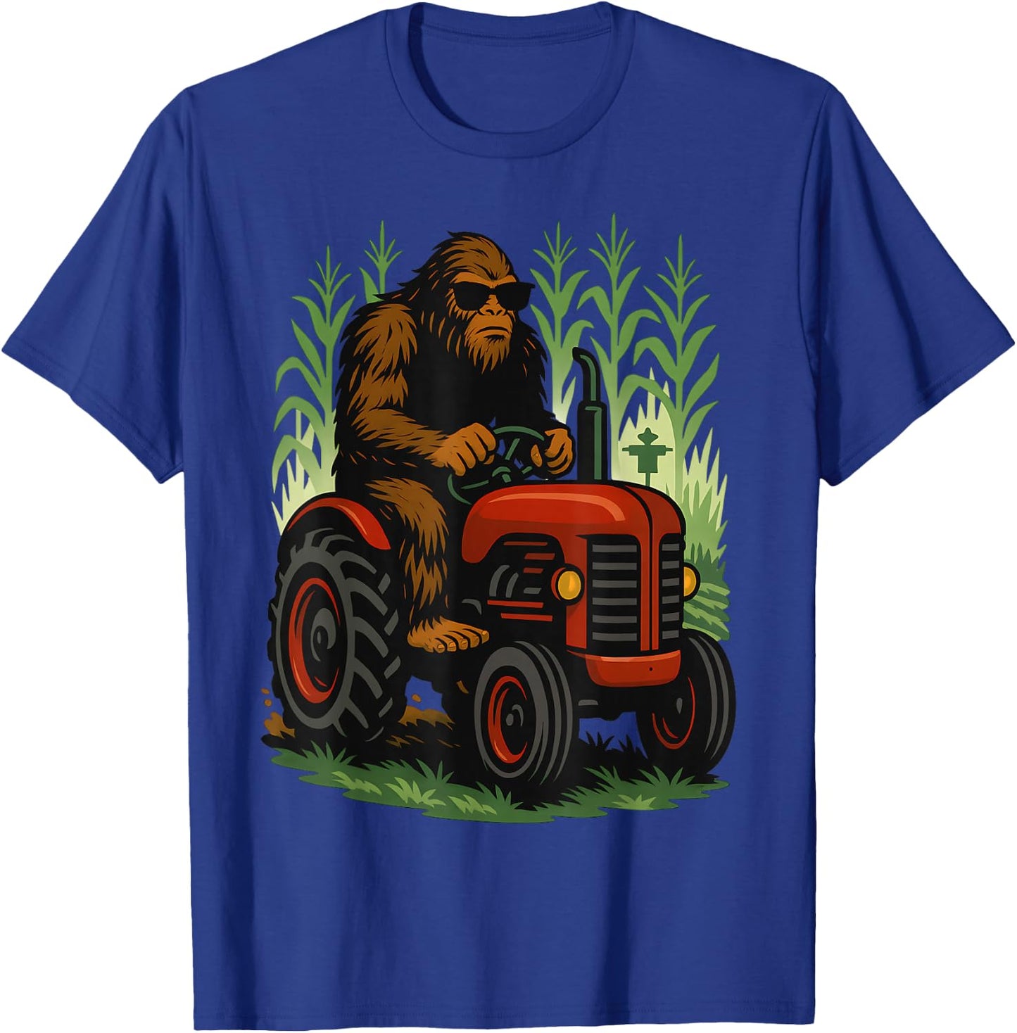 Funny Bigfoot Farmer Tractor Farming Farm Men Boys T-Shirt - T-Shirt | Royal