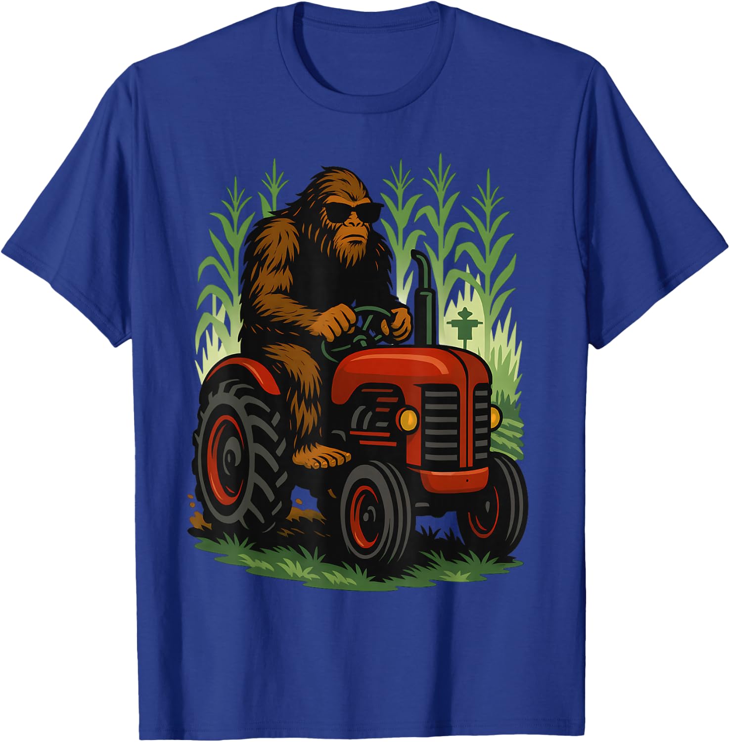Funny Bigfoot Farmer Tractor Farming Farm Men Boys T-Shirt - T-Shirt | Royal