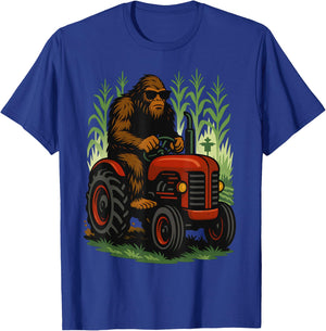 Funny Bigfoot Farmer Tractor Farming Farm Men Boys T-Shirt - T-Shirt | Royal