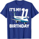 It's My 11th Birthday Airplane 11 year old Birthday Boy Girl T-Shirt - T-Shirt | Royal