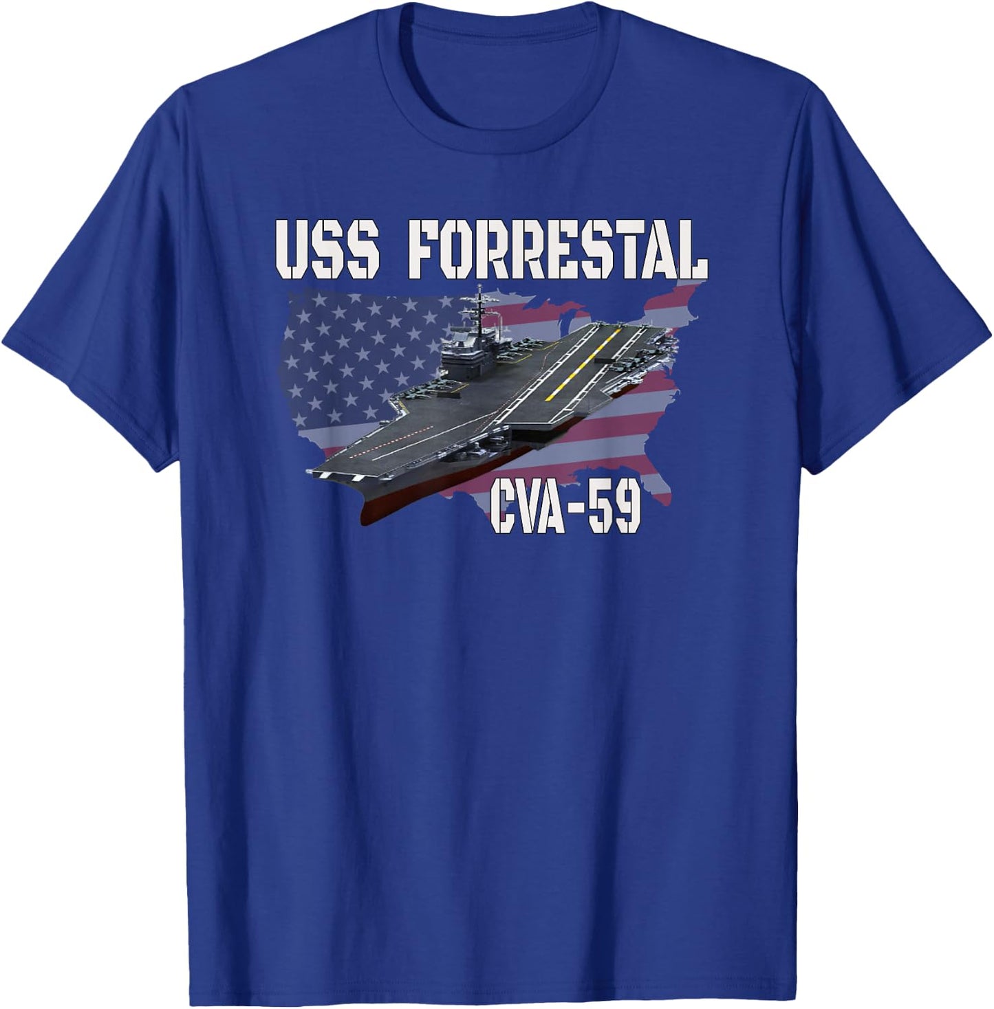 Veteran Aircraft Carrier Ideas for Father Son Boy USS Forrestal CVA-59 Aircraft Carrier Veterans Day T-Shirt - T-Shirt | Royal