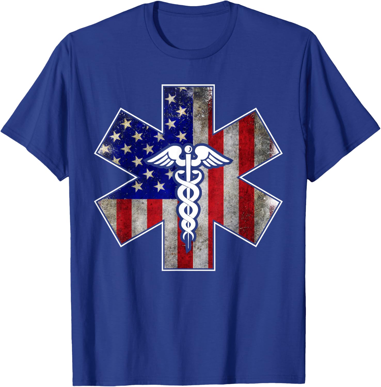 4th of July Paramedic EMS EMT USA American Flag T-Shirt - T-Shirt | Royal