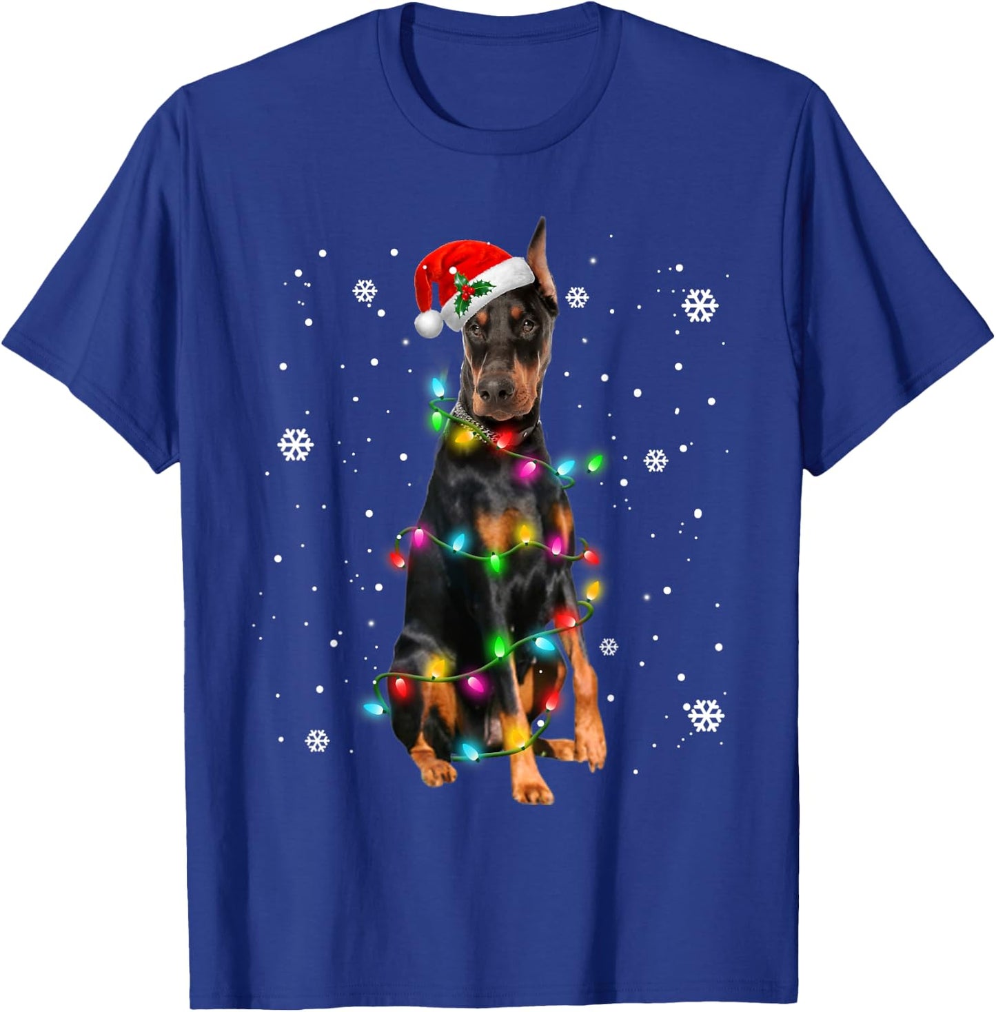 Doberman Pinscher Dogs Tree Christmas Sweater Xmas Pet Dog T-Shirt - T-Shirt | Royal