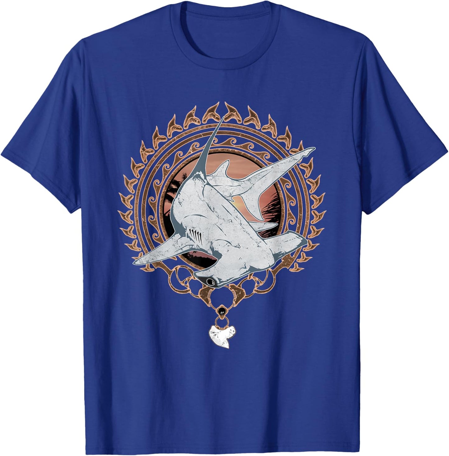 Hammerhead Shark Polynesian Tribal T-Shirt - T-Shirt | Royal