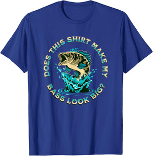 Does This Shirt Make My BASS Look Big Funny Fishing Pun Joke T-Shirt - T-Shirt | Royal
