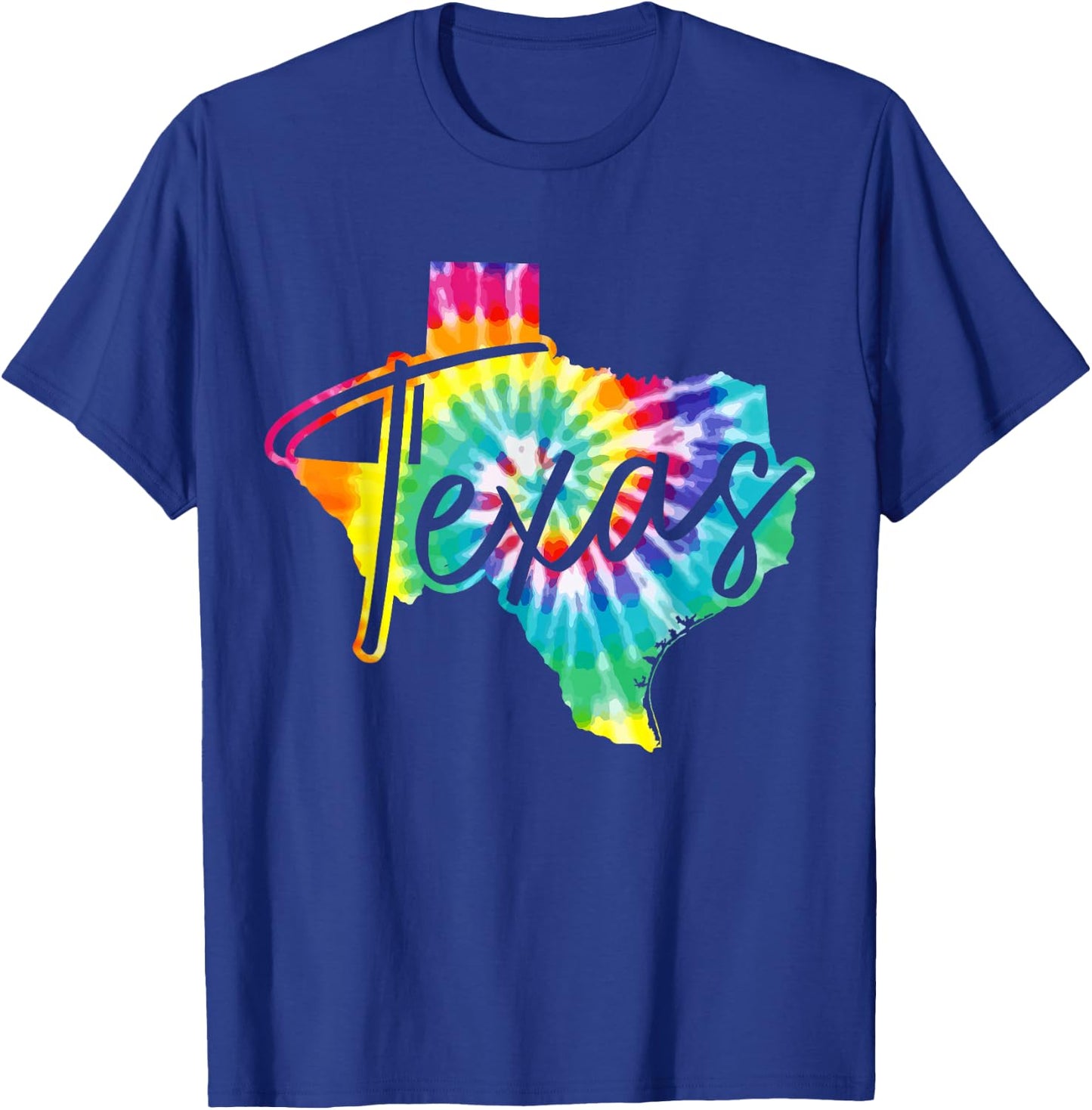 Texas Tie Dye State Map Pride Hippie Vintage Retro T-Shirt - T-Shirt | Royal