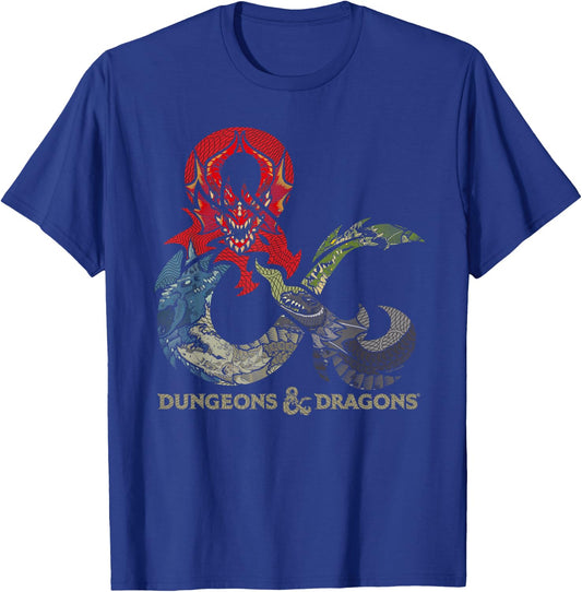 Dungeons & Dragons Dragon Ampersand Logo Small T-Shirt - T-Shirt | Royal