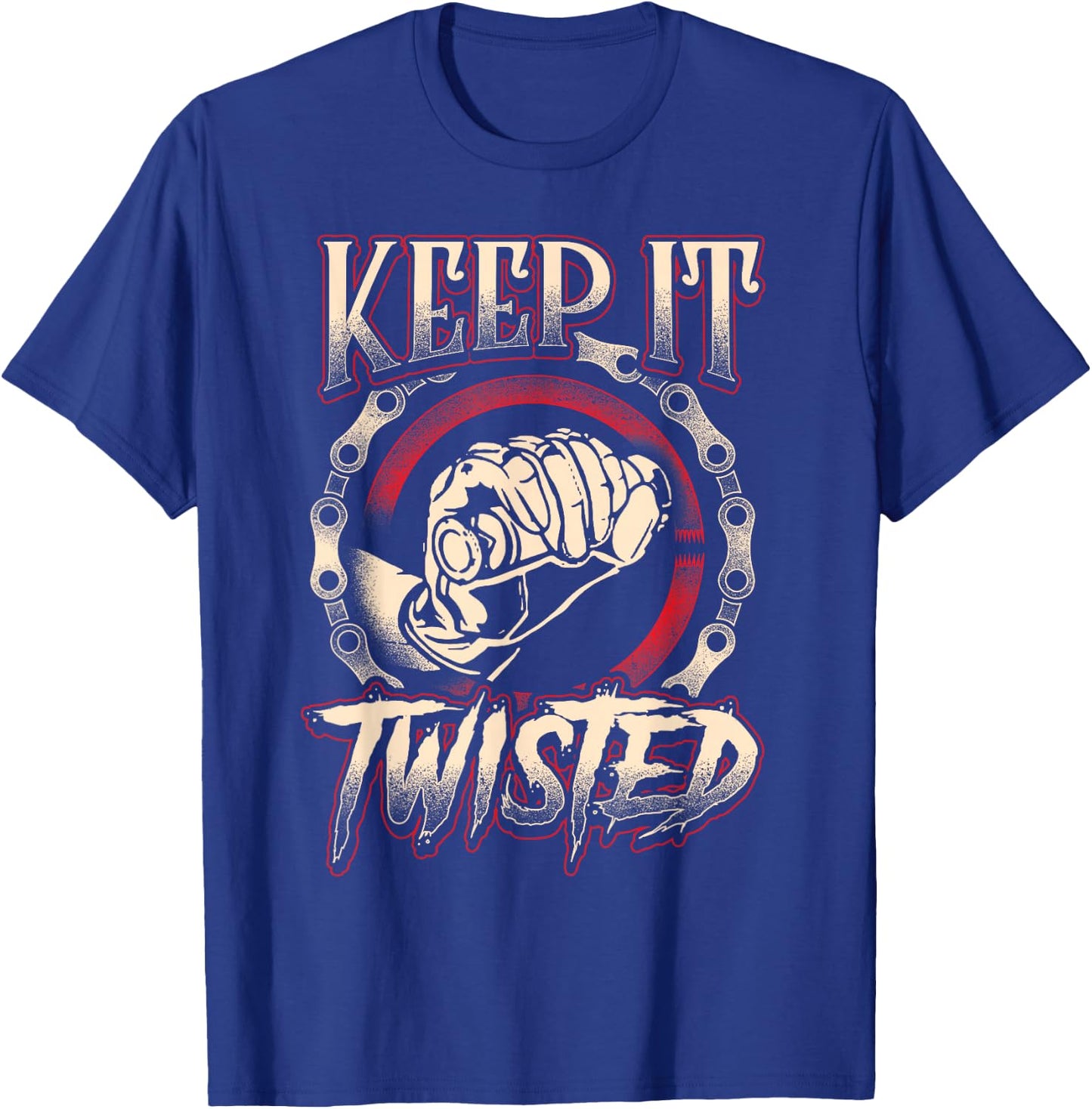Biker "Keep It Twisted" Funny Motorbike Dirt Or Racing T-Shirt - T-Shirt | Royal