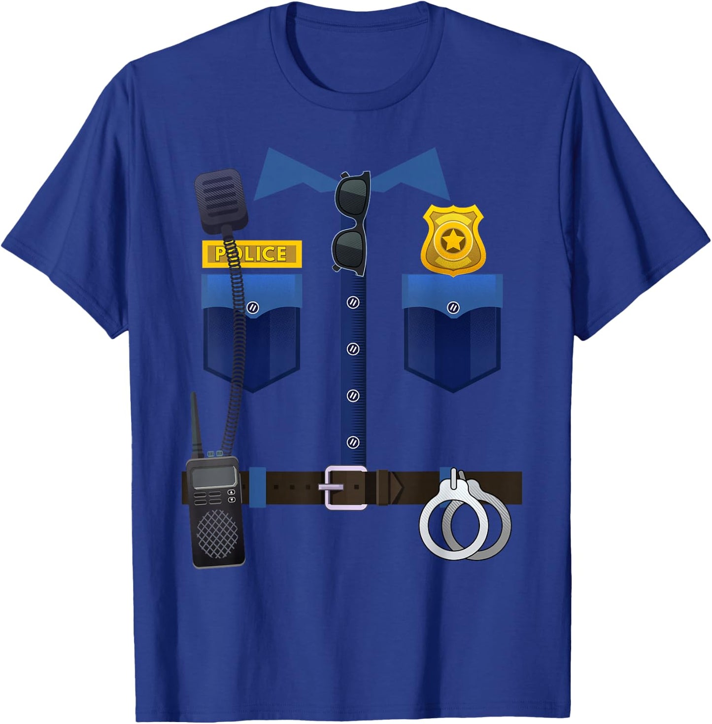 Halloween Policeman Police Officer Costume Boys Girls T-Shirt - T-Shirt | Royal