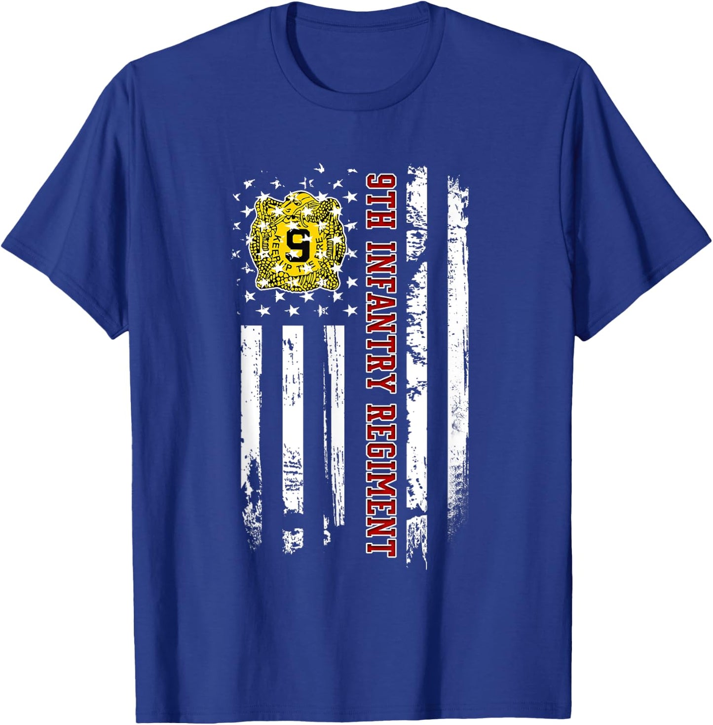 9th Infantry Regiment Veteran USA Flag Veterans Day Xmas T-Shirt - T-Shirt | Royal