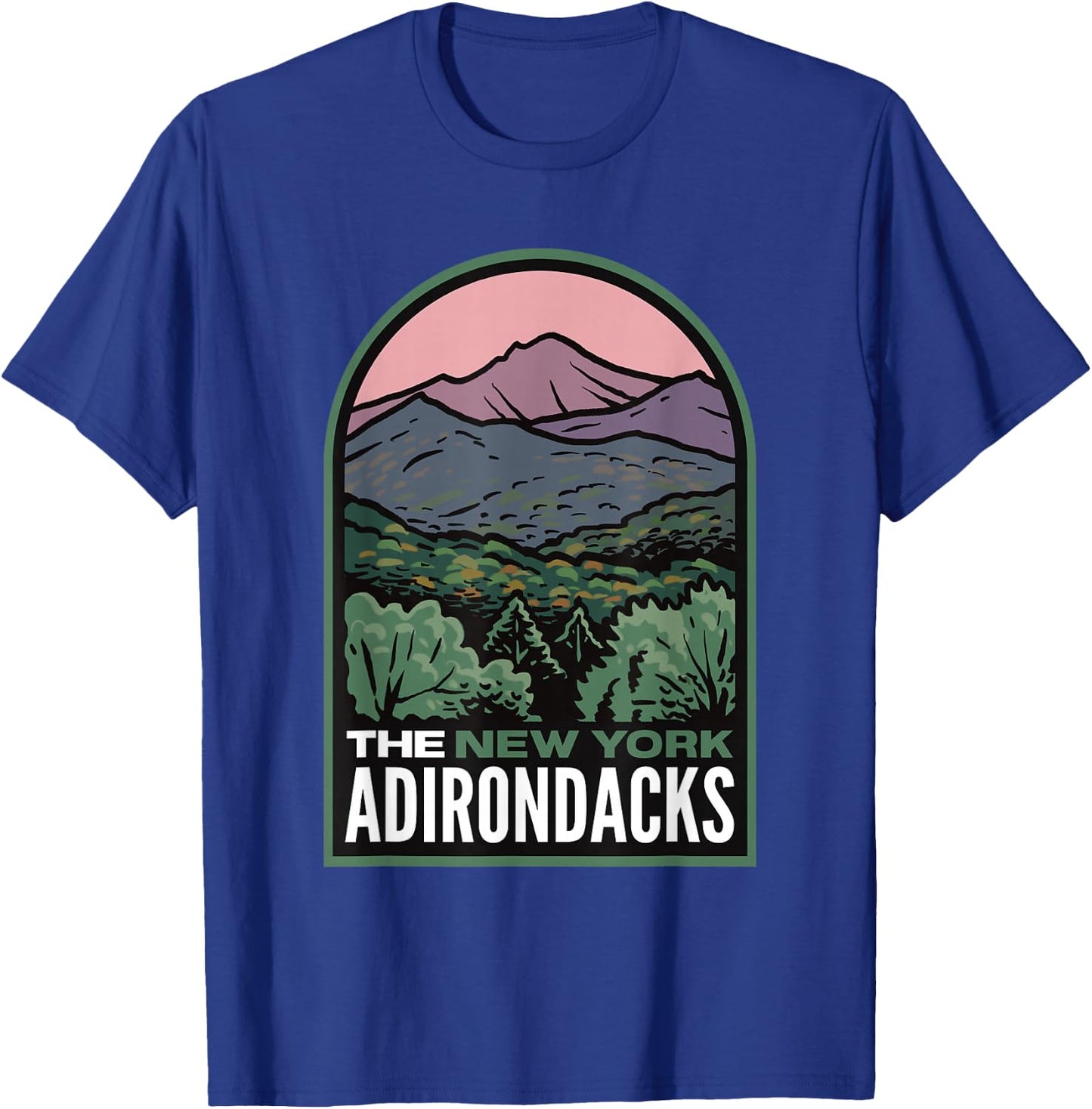 The Adirondacks Upstate New York Mountains T-Shirt - T-Shirt | Royal