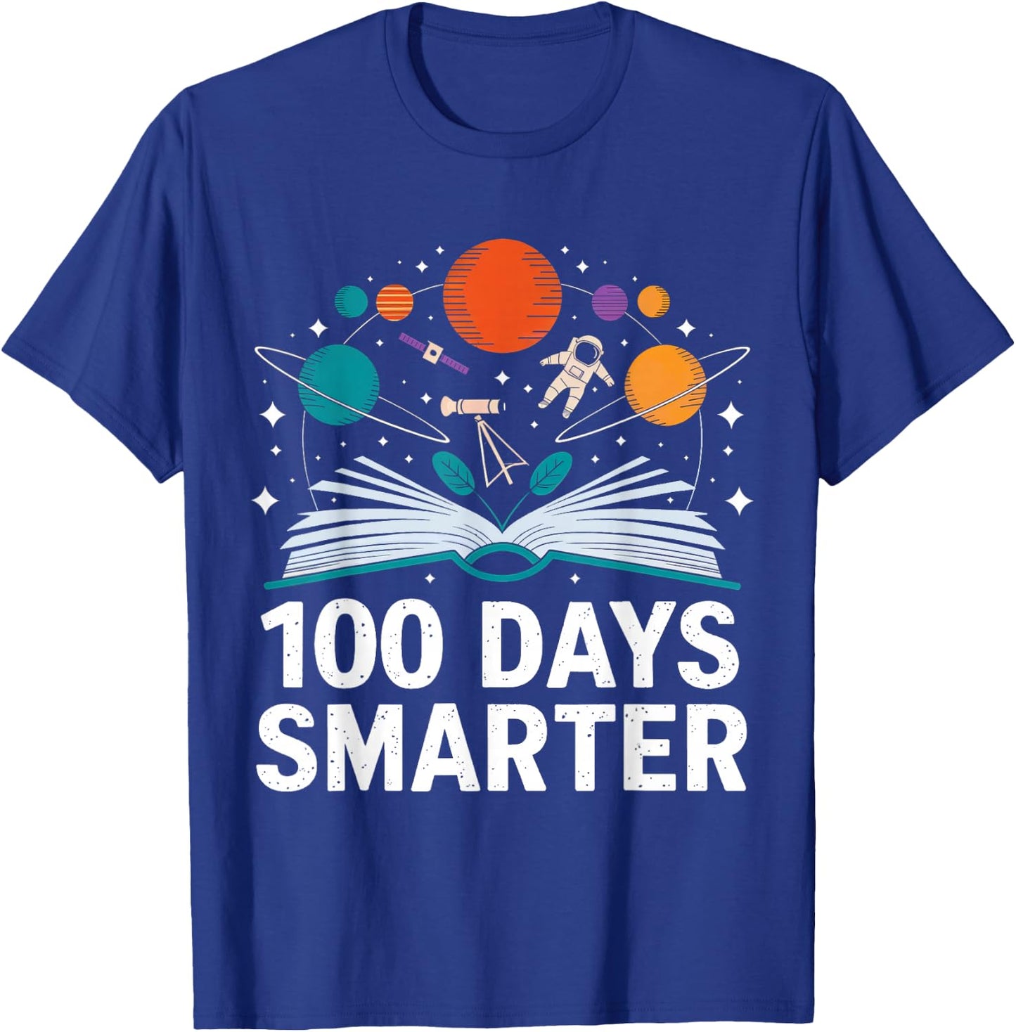 100 Days Smarter Astronaut Space 100th Day of School Kid Boy T-Shirt - T-Shirt | Royal