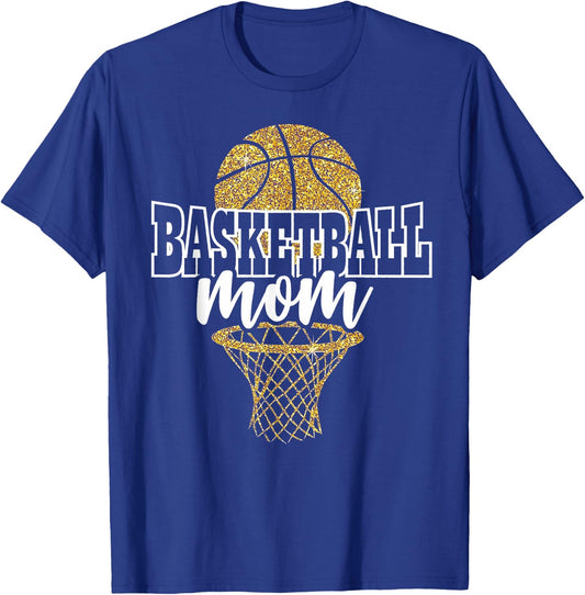 Basketball Mom Basket Hoop T-Shirt - T-Shirt | Royal