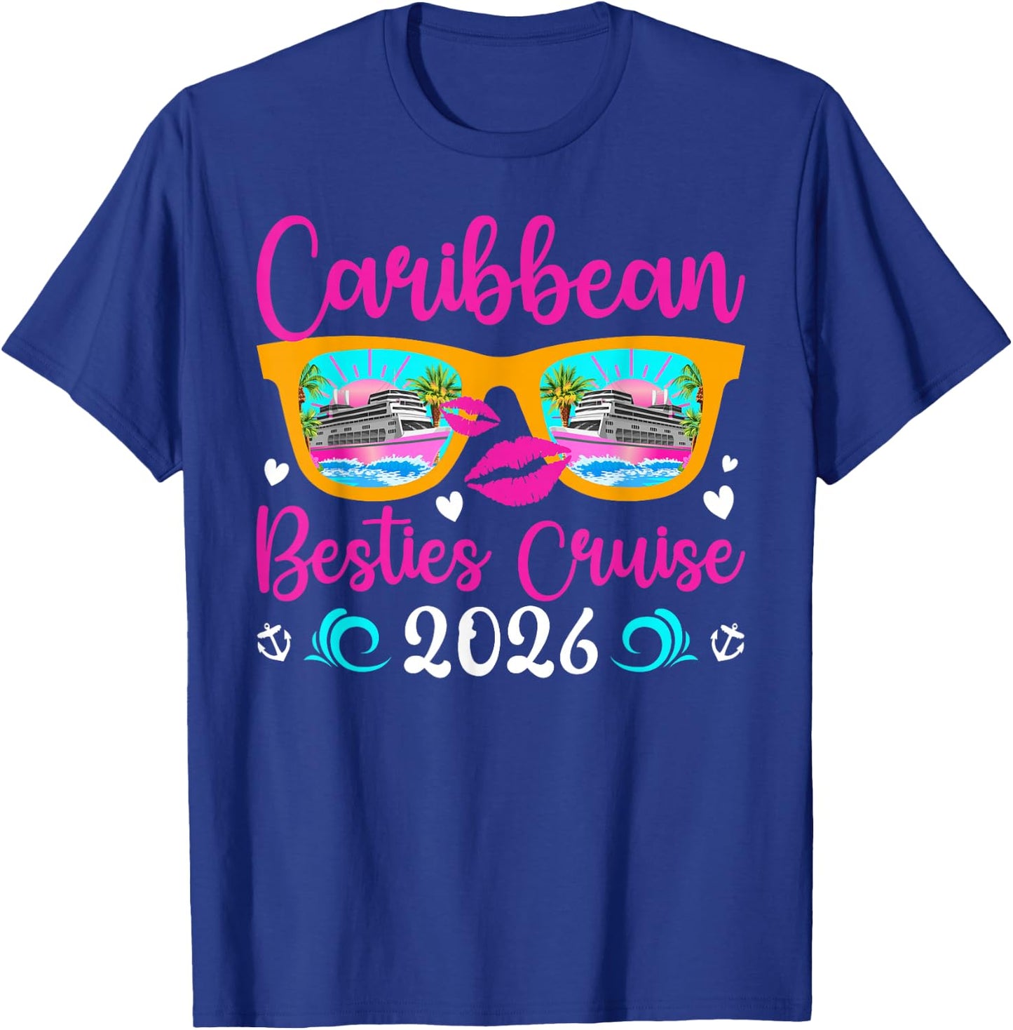 Caribbean Besties Cruise 2026 Best Friend Cruising Caribbean T-Shirt - T-Shirt | Royal