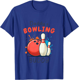 Bowling Bowler Kid Daddy's Bowling Buddy Father's Day T-Shirt - T-Shirt | Royal