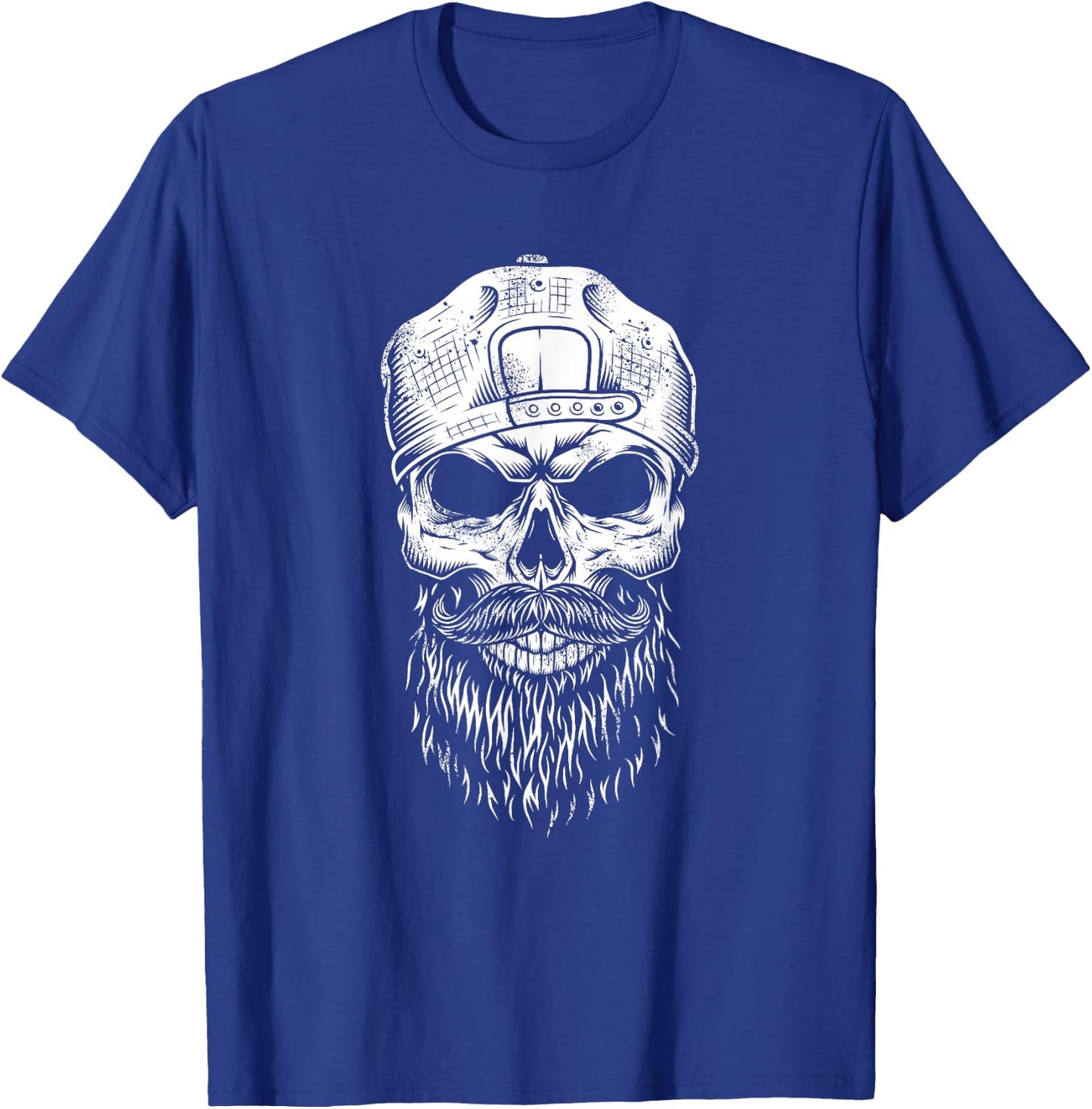 Grungy Hipster Bearded Skull - Beard Lover - Hipster Gift T-Shirt - T-Shirt | Royal
