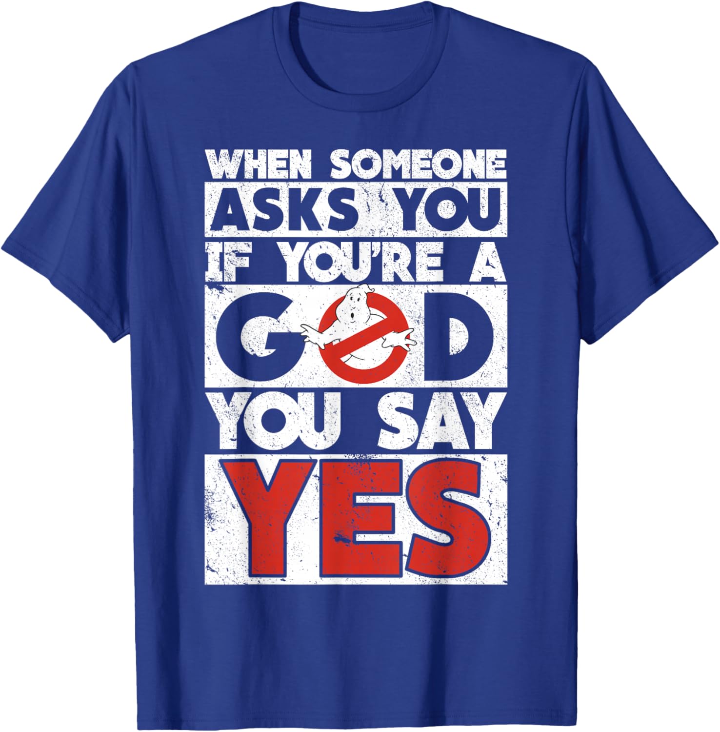 Ghostbusters Movie Quote Word Stack T-Shirt - T-Shirt | Royal