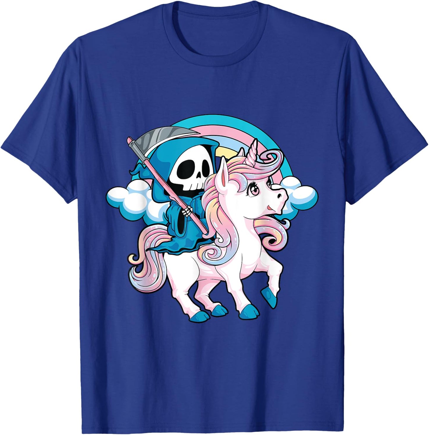 Kawaii Pastel Goth Cute Creepy Halloween Unicorn Grim Reaper T-Shirt - T-Shirt | Royal