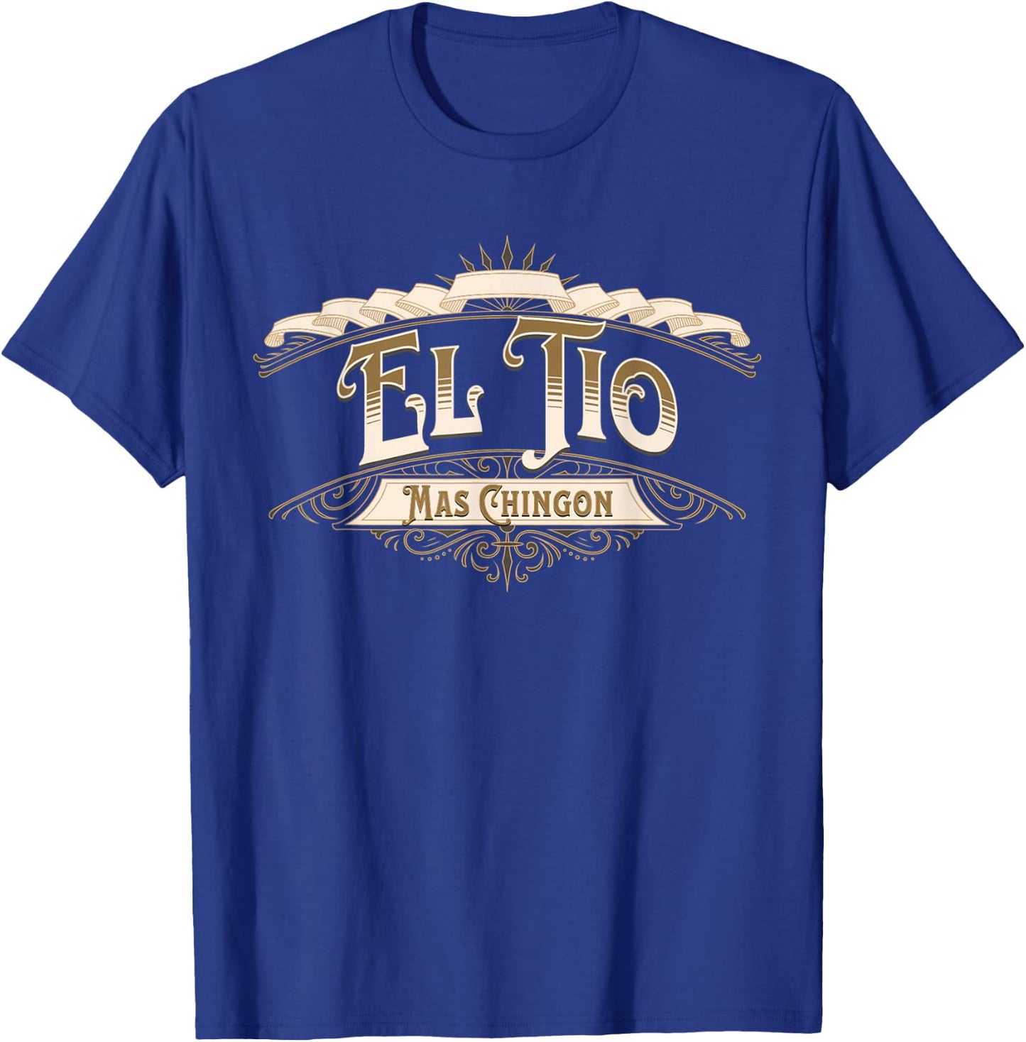 Latinaware: Beautiful and Fun Designs EL TIO MAS CHINGON Black Cotton Blend - Men's Small - Short Sleeve - - Classic Fit - Cultural Theme, Matching Set T-Shirt - T-Shirt | Royal