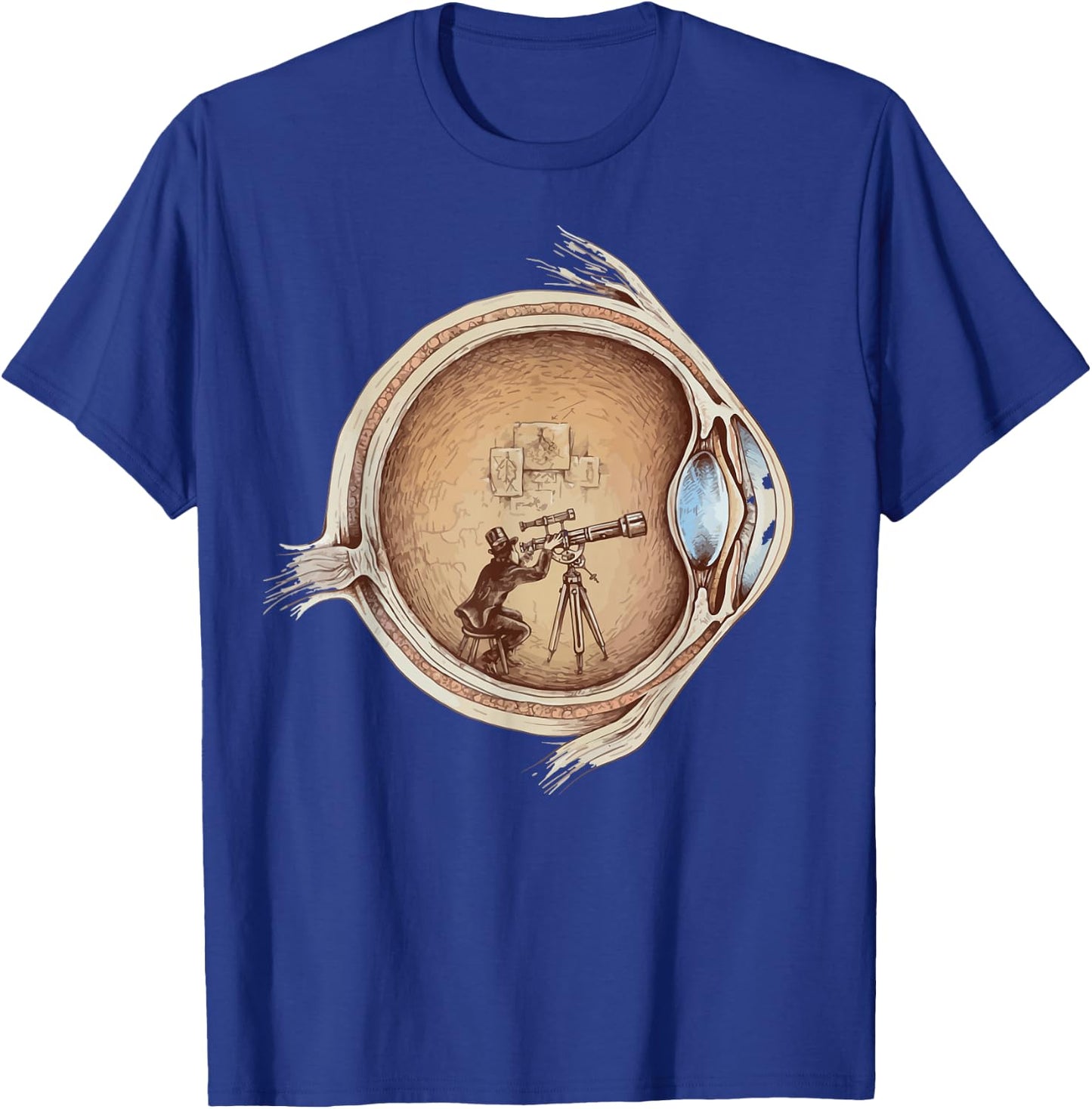 The Human Eye Eyeball Vintage Art Anatomy T-Shirt - T-Shirt | Royal