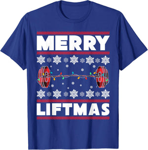 Merry Liftmas Funny Christmas Gym Workout Fitness Gift T-Shirt - T-Shirt | Royal