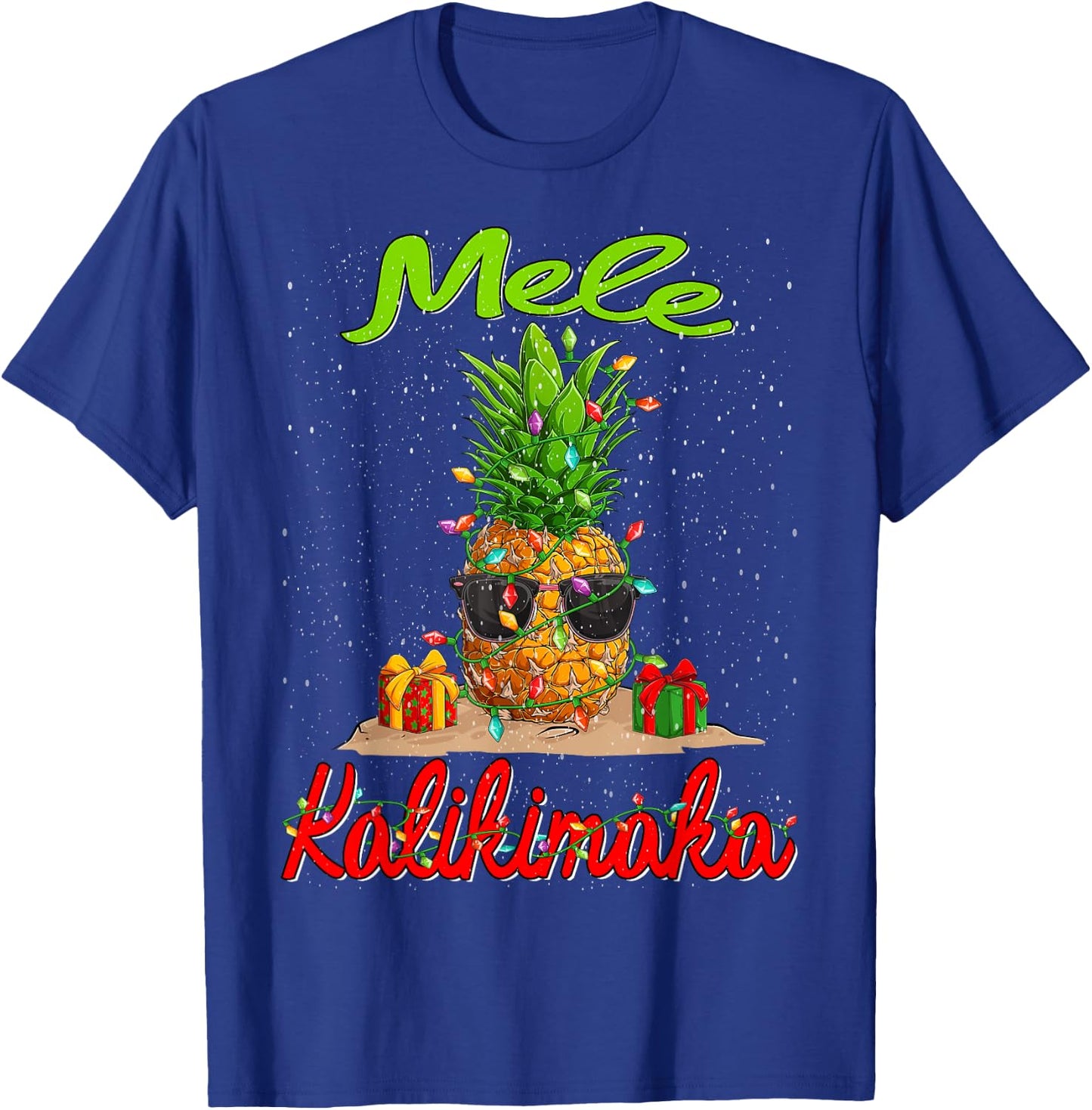 Mele Kalikimaka Christmas Pineapple Shaka Hawaii T-Shirt - T-Shirt | Royal