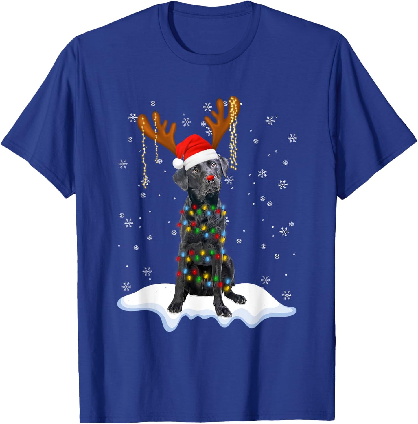 Black Lab Labrador Christmas Tree Light Pajama Dog Xmas Men Women Kids T-Shirt - T-Shirt | Royal