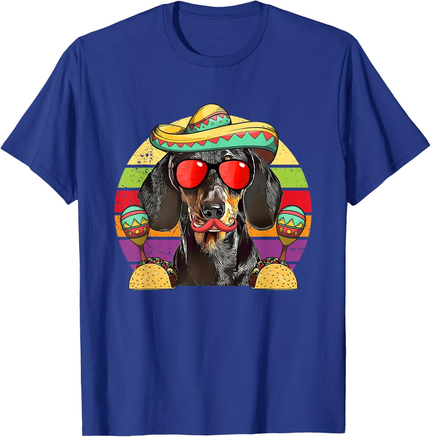 Dachshund Fiesta Dog Tacos Cinco de Mayo T-Shirt - T-Shirt | Royal