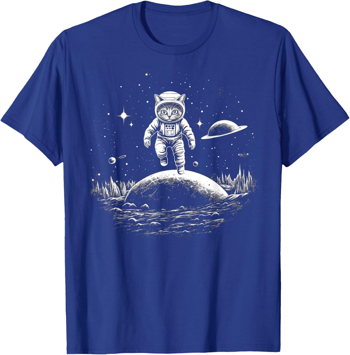 Cat Astronaut in Space T-Shirt - T-Shirt | Royal
