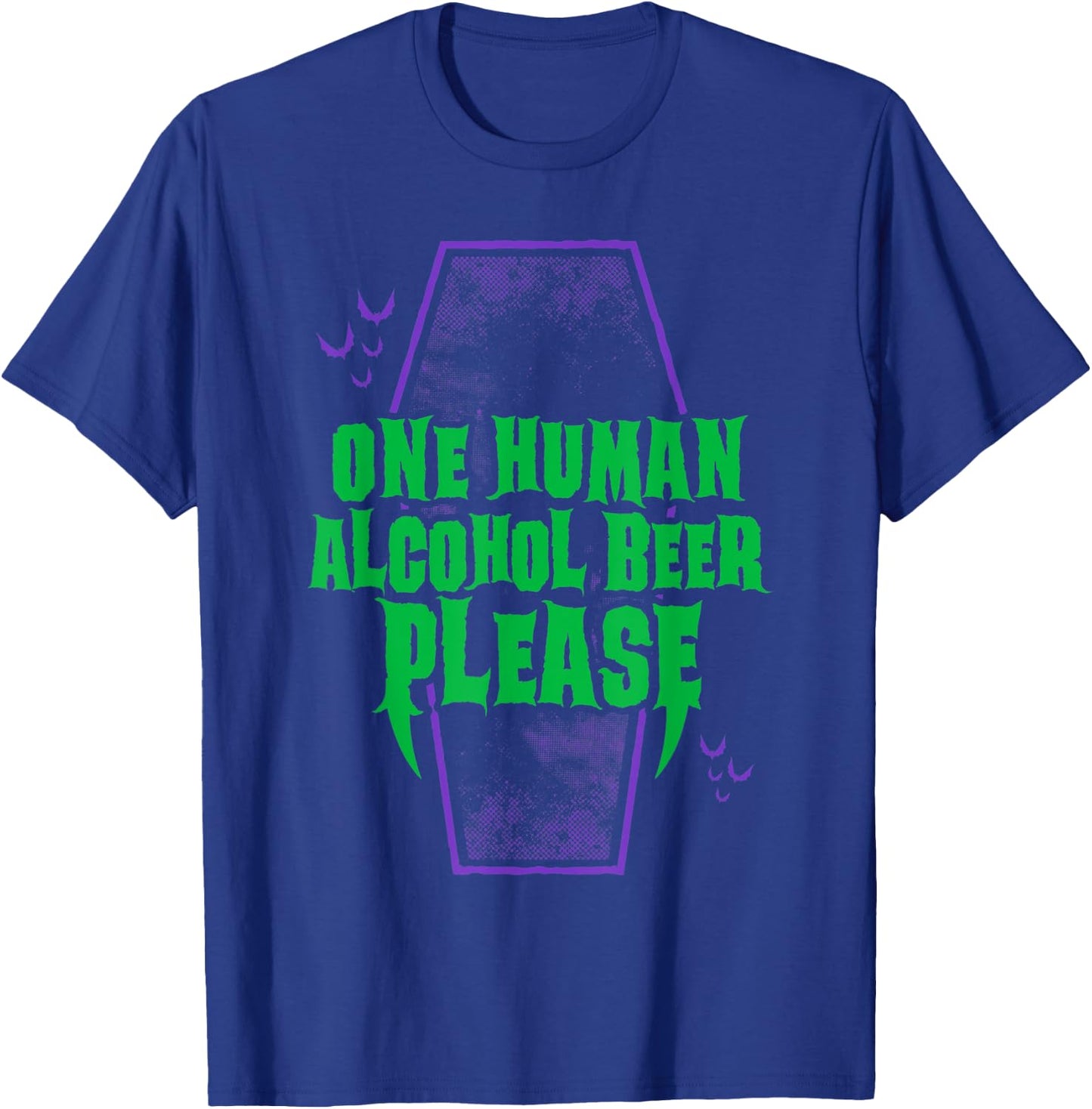 One Human Alcohol Beer - Funny Goth Vampire - Distressed T-Shirt - T-Shirt | Royal
