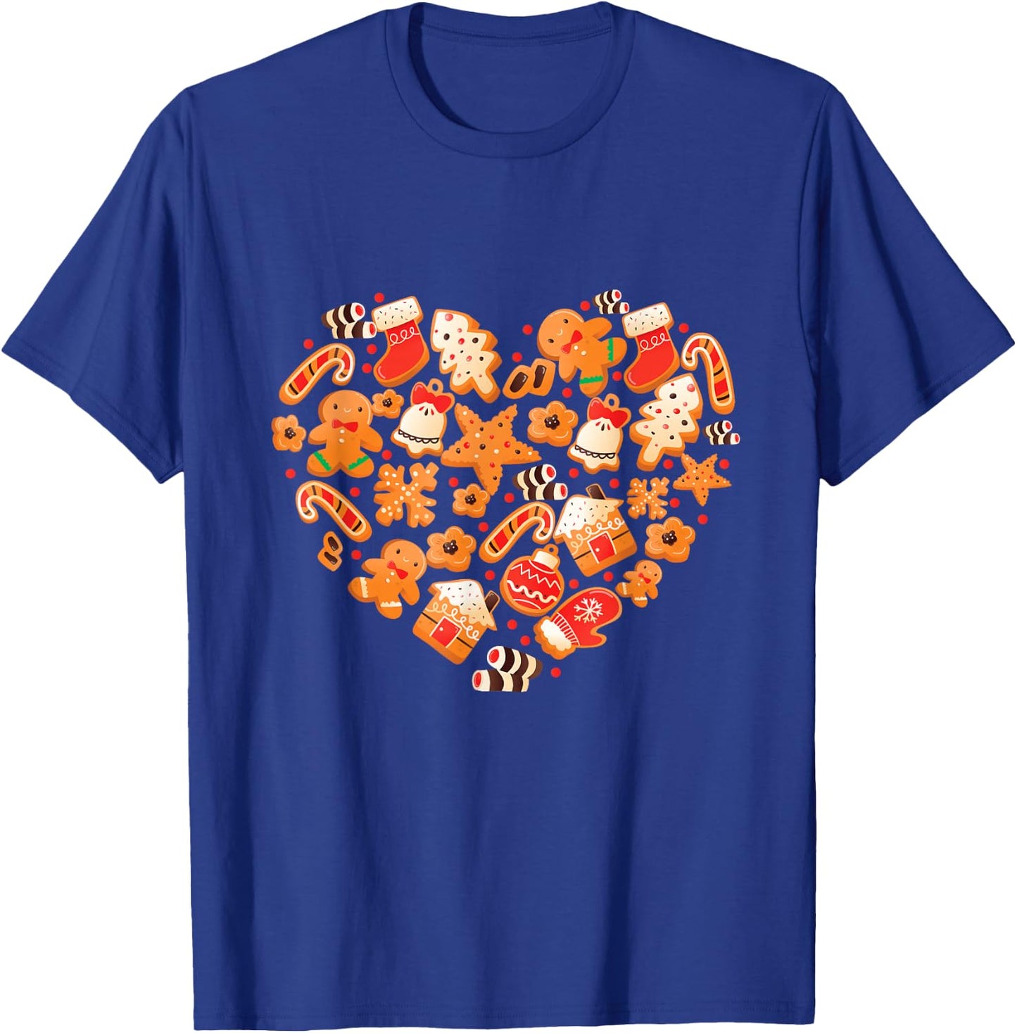 Bake Baking Gingerbread Man Christmas Cookie Heart T-Shirt - T-Shirt | Royal