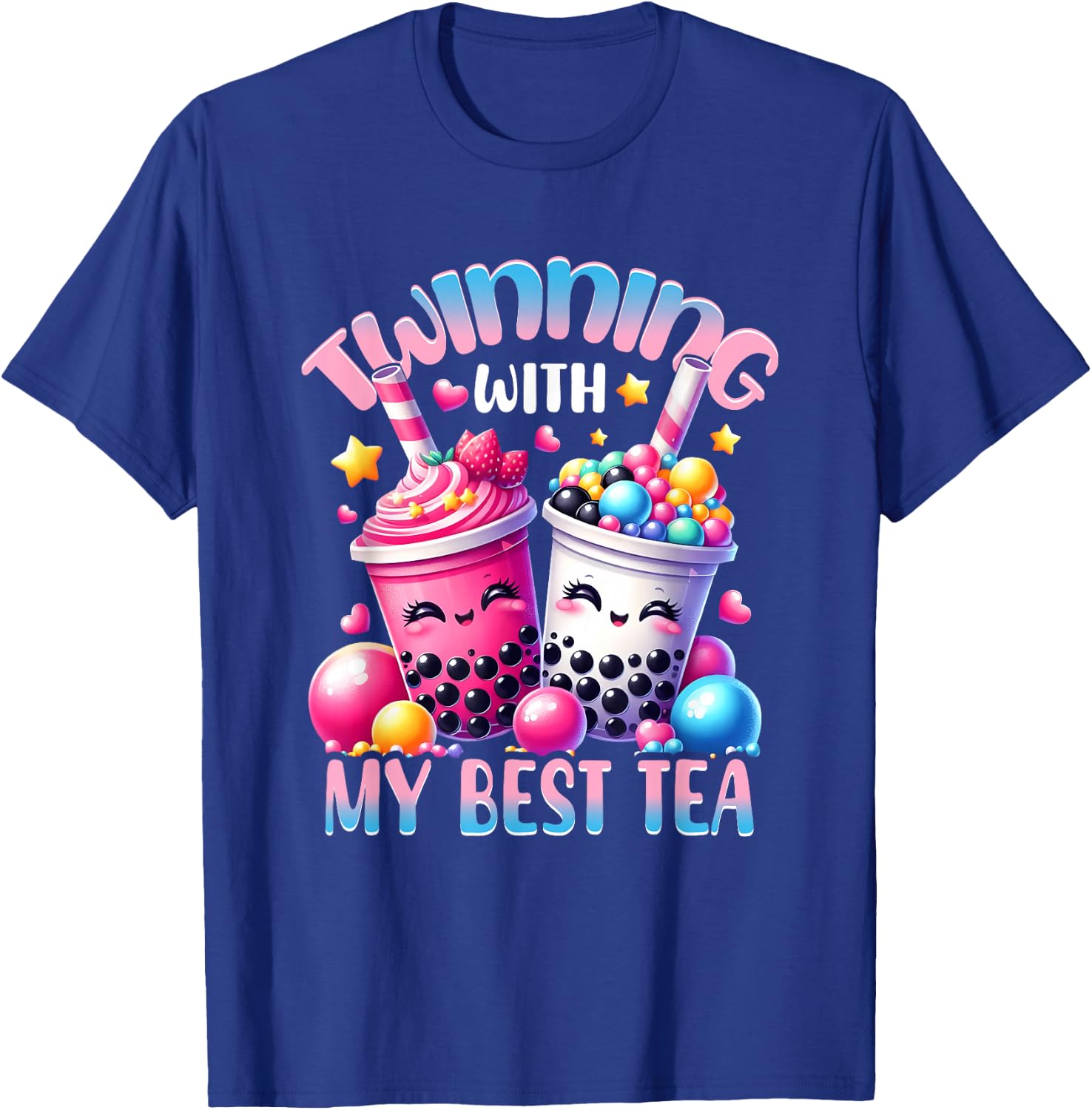 Partnership with My Best Tea Bubble Tea Boba Bestie Friendship T-Shirt - T-Shirt | Royal