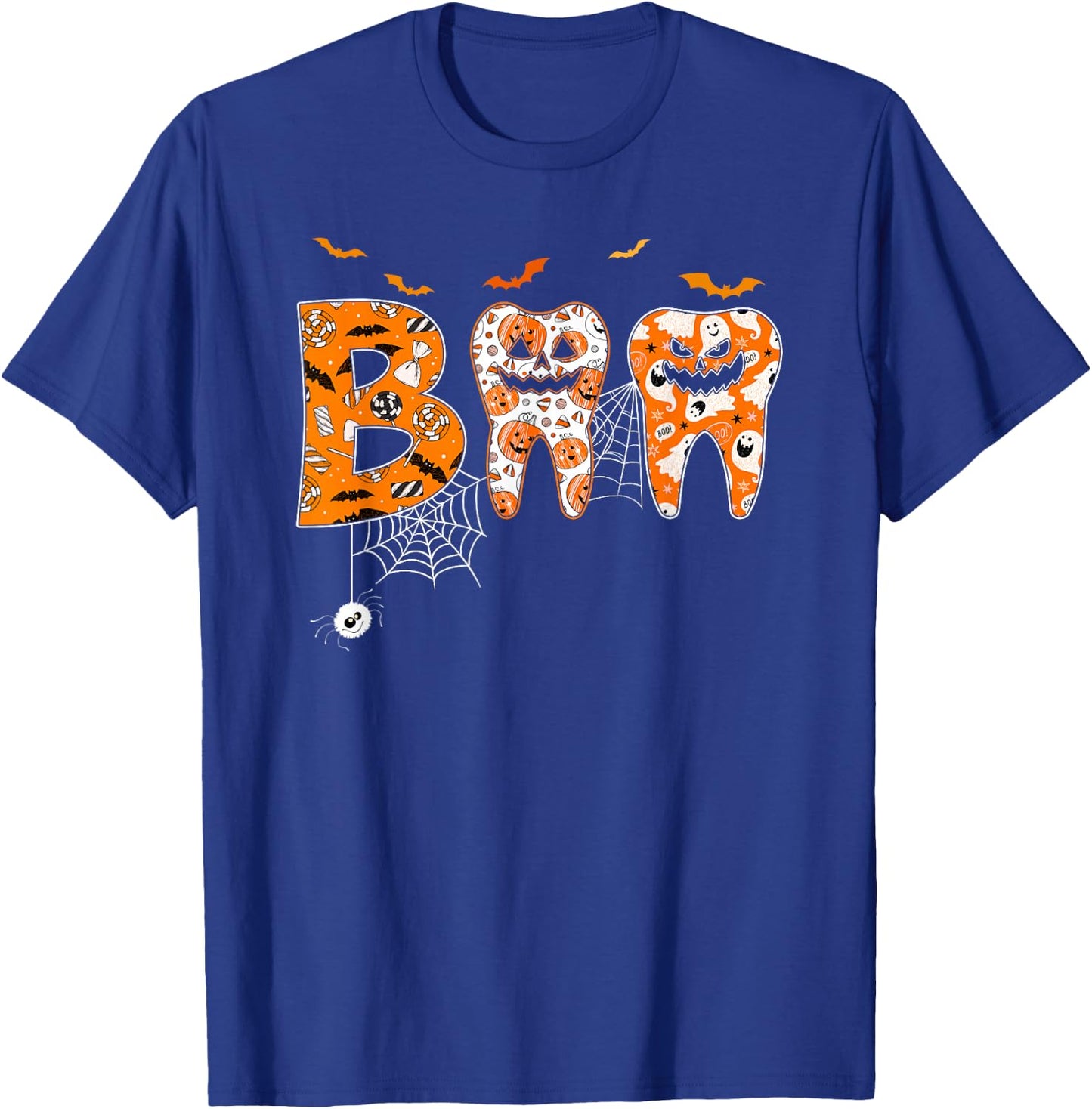 Boo Teeth Pumpkin Dentist Dental Hygienist Halloween Costume T-Shirt - T-Shirt | Royal