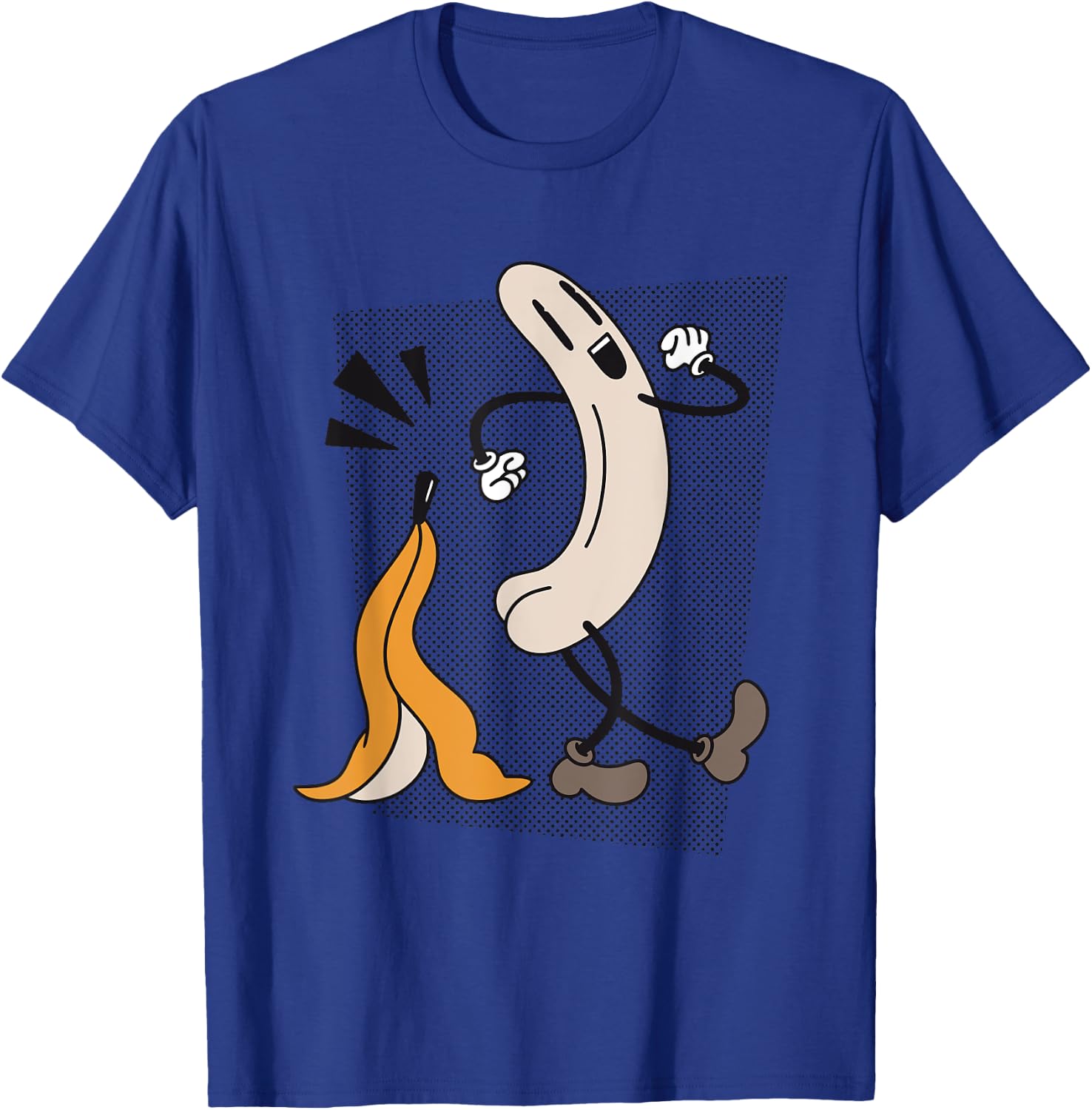 Banana Striptease Censored Naked Funny Adult T-Shirt - T-Shirt | Royal