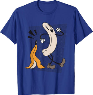 Banana Striptease Censored Naked Funny Adult T-Shirt - T-Shirt | Royal