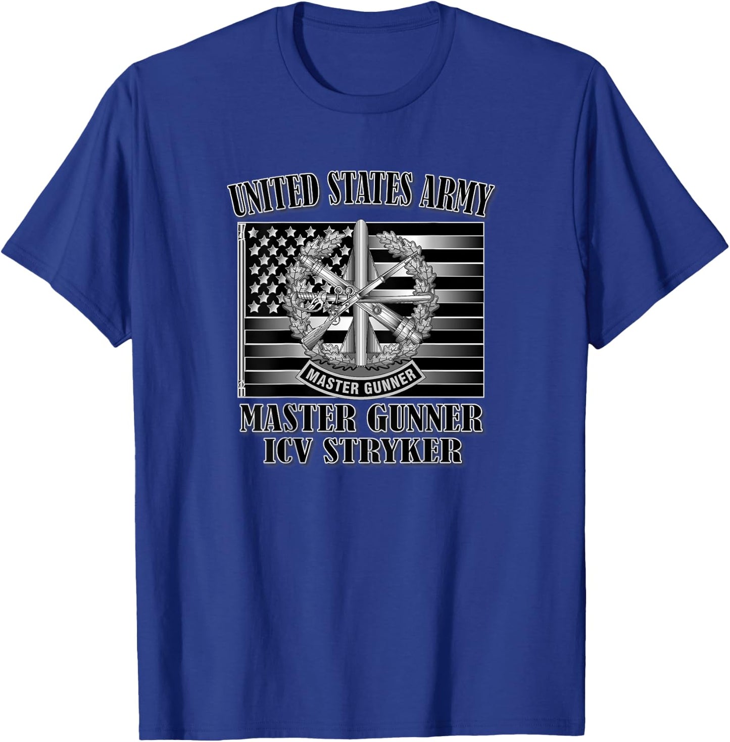 Master Gunner- ICV Stryker (Back Design) T-Shirt - T-Shirt | Royal