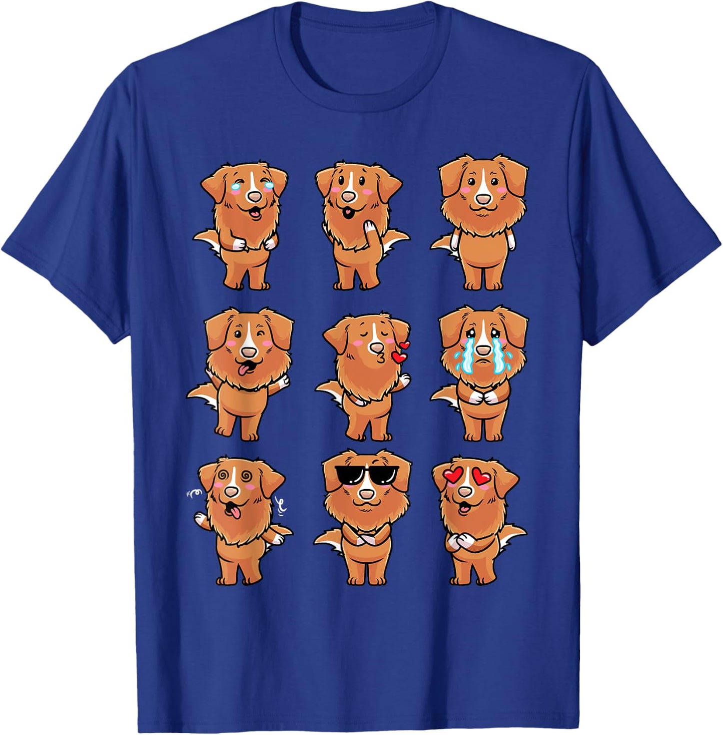 Thembtollermal Nova Scotia Duck Tolling Retriever Dog Emotions T-Shirt - T-Shirt | Royal