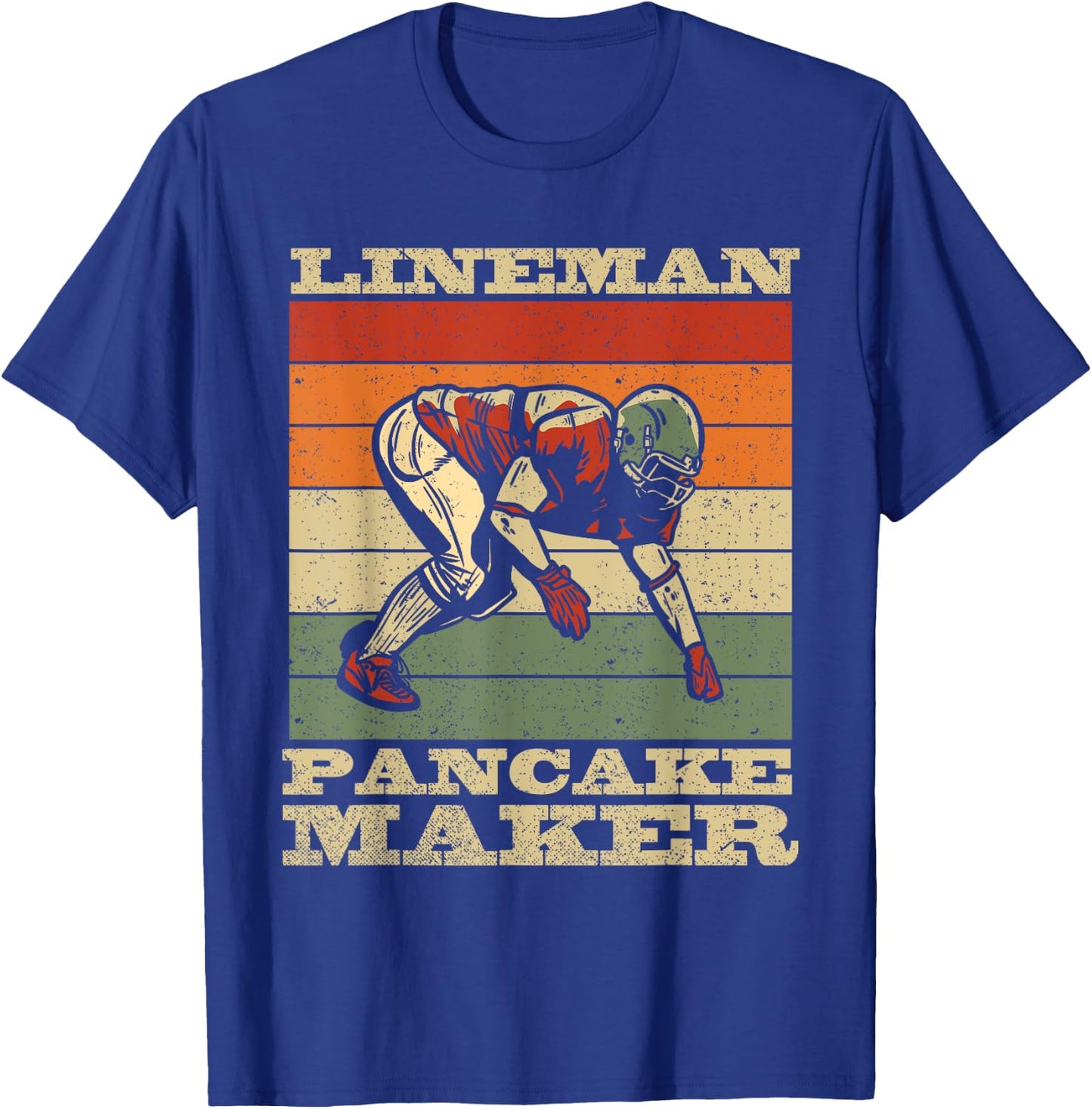Lineman Pancake Maker - American Football Season Party T-Shirt - T-Shirt | Royal