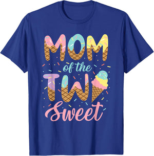 Mom of the Two Sweet Birthday Girl Ice Cream Lovers 2nd T-Shirt - T-Shirt | Royal